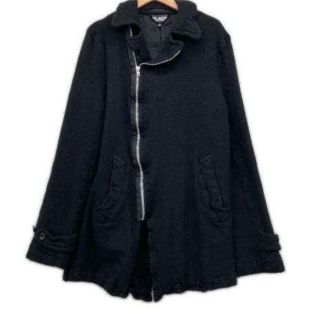 BLACK COMME des GARCONS  21AW 斜めジップ ウール縮絨 コート AD2021 1H-C002 ブラック