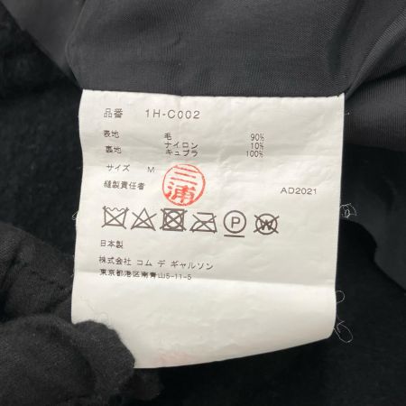 BLACK COMME des GARCONS  21AW 斜めジップ ウール縮絨 コート AD2021 1H-C002 ブラック
