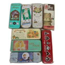 レトロ雑貨 缶ペンケース 8個セット 未開封 外装ダメージあり 平成 SAN-X他 Bランク