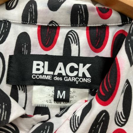 COMME des GARCONS コムデギャルソン 異素材mix 柄×ストライプシャツ AD2018  1C-B016 ホワイト×ブラック