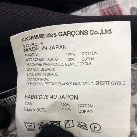 COMME des GARCONS コムデギャルソン 異素材mix 柄×ストライプシャツ AD2018  1C-B016 ホワイト×ブラック