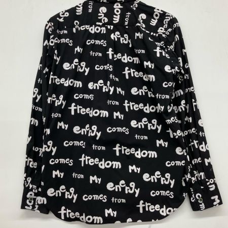 BLACK COMME des GARCONS シャツ AD2019 M 英語柄 1D-B019 ブラック