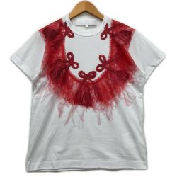 tao COMME des GARCONS Tシャツ リボンチュールプリント M AD2026 TR-T003 ホワイト Aランク