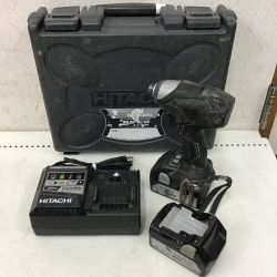 ◇◇ HITACHI 日立 充電式 インパクトドライバ　18V　ブラック　充電器・充電池・ケース付 WH18DKL Bランク