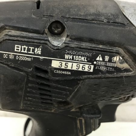  HITACHI 日立 充電式 インパクトドライバ　18V　ブラック　充電器・充電池・ケース付 WH18DKL