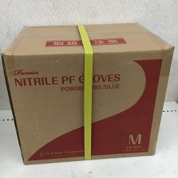 ◇◇  ニトリルＰＦグローブ 使い捨てゴム手袋 パウダー無し 青 Ｍサイズ　100枚×10箱  1000枚 Sランク