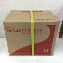 ◇◇  ニトリルＰＦグローブ 使い捨てゴム手袋 パウダー無し 青 Ｍサイズ　100枚×10箱 Sランク