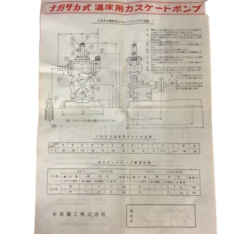 中古】 永坂鉄工 キヌウラ 温床用 自吸水 カスケードポンプ 205A｜総合リサイクルショップ なんでもリサイクルビッグバン オンラインストア