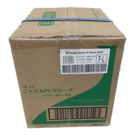  プレミア Lサイズ プレミア ニトリルPFグローブ 使い捨てゴム手袋 パウダーなし ブルー 100枚×10箱 FR-853