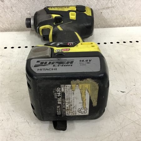  HITACHI 日立 インパクトドライバ　充電器・充電池2個・ケース付　アクティブイエロー 黄色 WH14DDL2