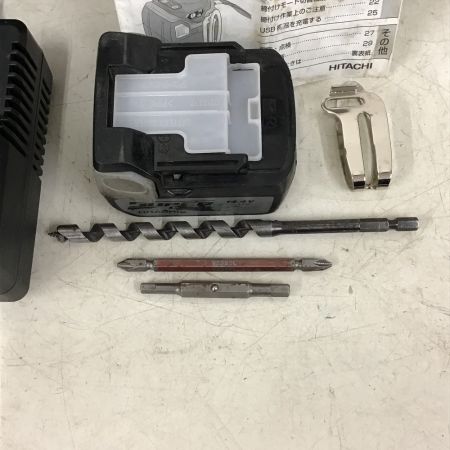  HITACHI 日立 インパクトドライバ　充電器・充電池2個・ケース付　アクティブイエロー 黄色 WH14DDL2