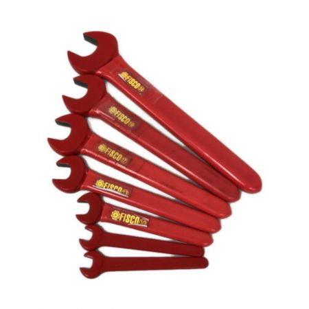  FISCO 絶縁スパナ・メガネレンチセット 12点セット　ケース付 レッド