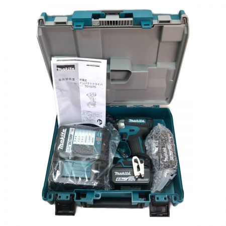  MAKITA マキタ 充電式インパクトドライバ 18ｖ 充電器・充電池2個・ケース付 TD157DRGX ブルー