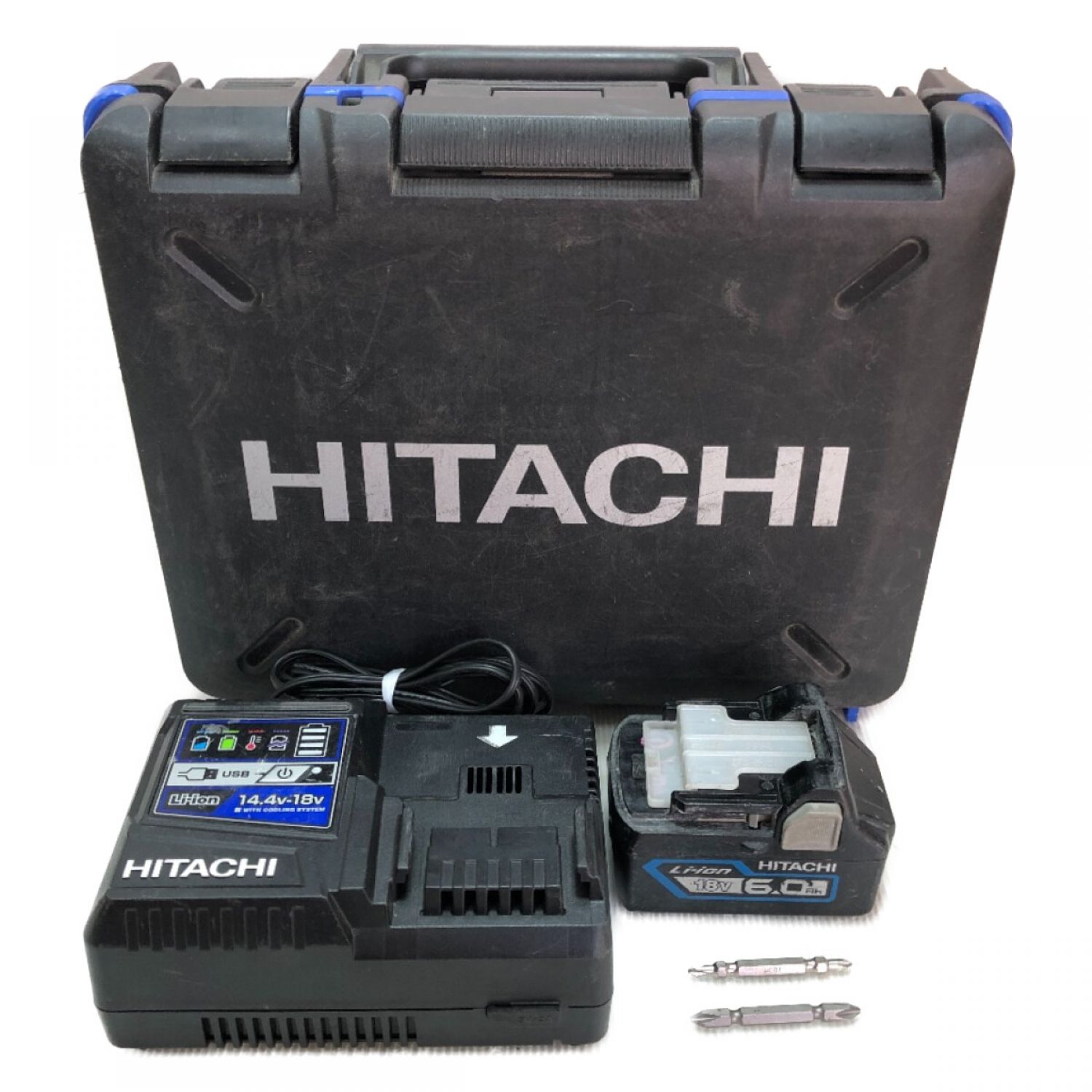 中古】 HITACHI 日立 コードレスインパクトドライバ 限定色 充電器・充