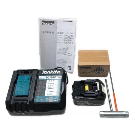  MAKITA マキタ バッテリーチェーンソー 充電器・充電池2個付 18v ガイド250mm MUC254D グリーン