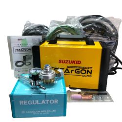 ◇◇ SUZUKID 直流インバータTIG溶接機 100v/200v兼用 ノズル♯５欠品 DC200 イエロー Aランク