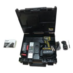 ◇◇ Panasonic パナソニック 充電インパクトドライバ 充電器・充電池2個・ケース付・アタッチメント×2 EZ1PD1 イエロー Aランク