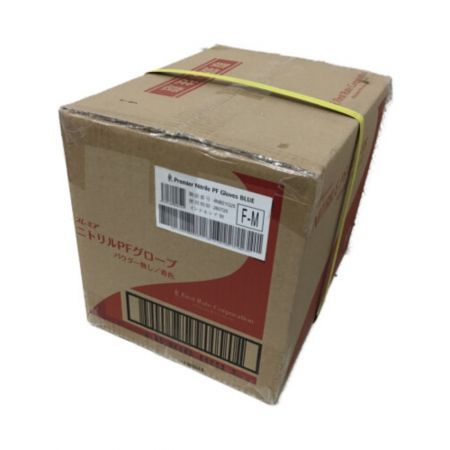  プレミア Mサイズ プレミア ニトリルPFグローブ 使い捨てゴム手袋 パウダーなし ブルー 100枚×10箱 FR-852 ブルー