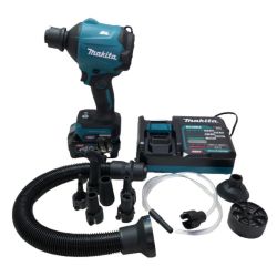 ◇◇ MAKITA マキタ 充電式エアダスタ 充電器・充電池1個・アタッチメント付 AS001G ブルー Aランク