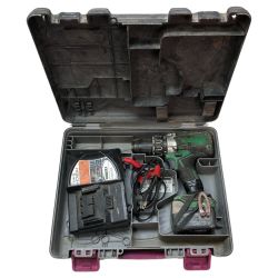 ◇◇ HITACHI 日立 13ｍｍ コードレスドライバドリル 14.4ｖ 充電器・充電池1個・ケース付 DS14DSL2 グリーン Cランク