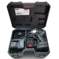 ◇◇ KTC ケーティーシー 12.7sq.コードレスインパクトレンチ 充電器・充電池2個・ケース付 JAE411 ブラック Aランク