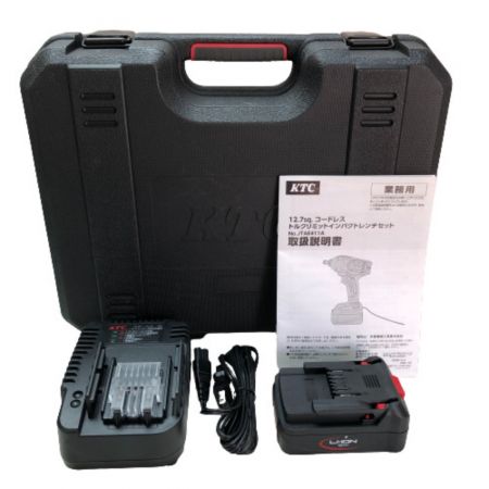  KTC ケーティーシー 12.7sq.コードレスインパクトレンチ 充電器・充電池2個・ケース付 JAE411 ブラック