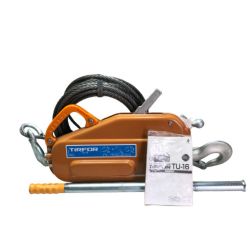 ◇◇ カツヤマキカイ 万能携帯ウィンチ チルホール 1600㎏ ワイヤー付 TU-16 オレンジ Sランク