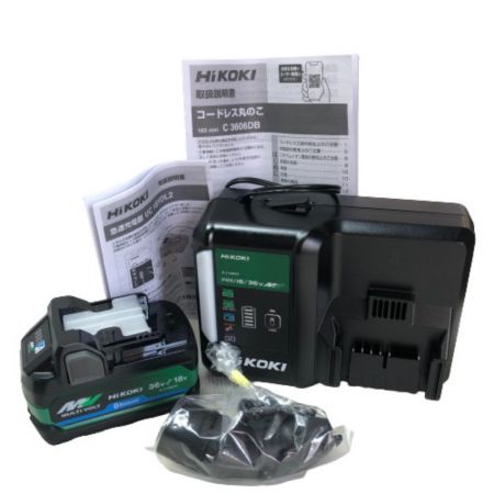  HiKOKI ハイコーキ 165ｍｍ コードレス丸のこ 充電器・充電池２個・ケース付 C3606DB グリーン