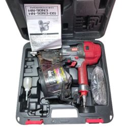 ◇◇ MAX マックス 高圧 釘打ち機 スーパーネイラ ケース付き HN-90N3 レッド Cランク
