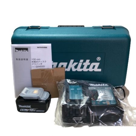  MAKITA マキタ ディスクグラインダー 充電器・充電池1個・ケース付 コードレス式 100mm 18v GA402DRG グリーン