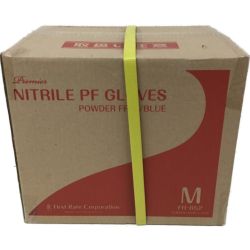 ◇◇  Mサイズ プレミア ニトリルPFグローブ 使い捨てゴム手袋 パウダーなし ブルー 100枚×10箱 ﾆﾄﾘﾙPFｸﾞﾛｰﾌﾞ Sランク