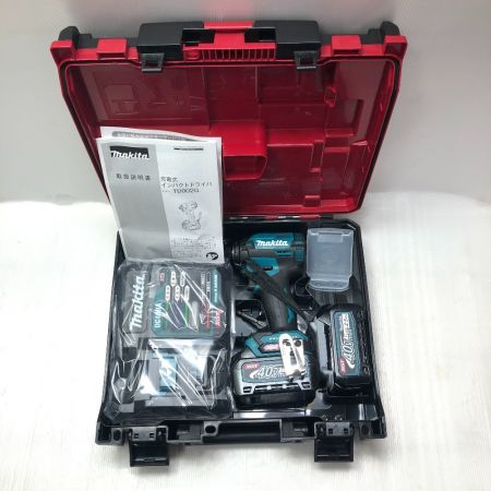  MAKITA マキタ 電式インパクトドライバ 40ｖmax 充電器・充電池２個・ケース付 TD002GRDX ブルー