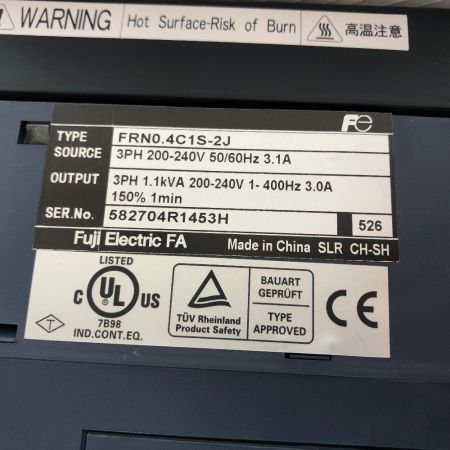  富士電機 インバータ FRN0.4C1S-2J ブルー