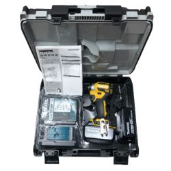 ◇◇ MAKITA マキタ インパクトドライバ　充電器・充電池２個・ケース付 TD173DRGXFY イエロー Sランク