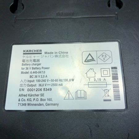  KARCHER ケルヒャー 高圧洗浄機 充電器・充電池2個付 コードレス式 K2 コードレス バッテリーセット イエロー