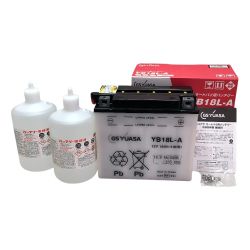 ◇◇ GS YUASA オートバイ用バッテリー バッテリー電解液2本セット YB18L-A Aランク
