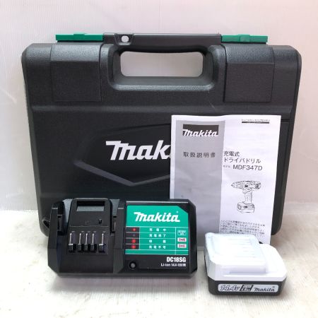  MAKITA マキタ 充電式ドラバドリル 14.4ｖ 充電器・充電池1個・ケース付 MDF347DS ブルー