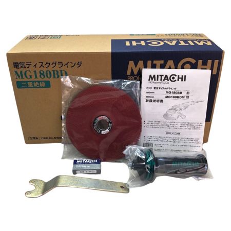  MITACHI 180ｍｍ 電気ディスクグラインダ 100ｖ MG180BD グリーン
