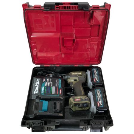  MAKITA マキタ 充電式インパクトドライバ 40ｖ max 充電器・充電池2個・ケース付 TD002G オリーブ