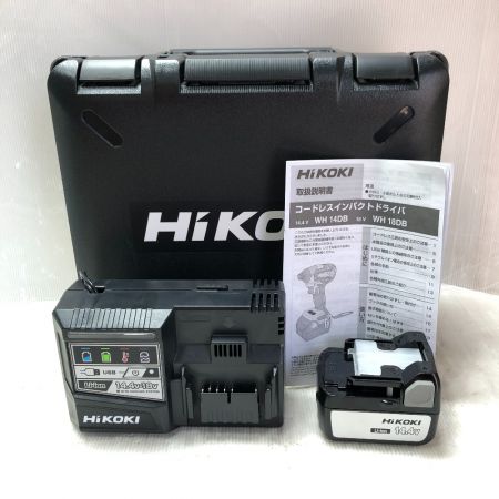  HiKOKI ハイコーキ インパクトドライバ 充電器・充電池2個・ケース付 コードレス式 14.4v WH14DB グリーン