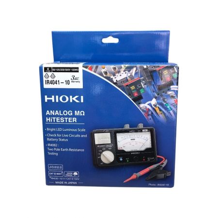  HIOKI 絶縁抵抗計 アナログメグオームハイテスタ IR4041-10