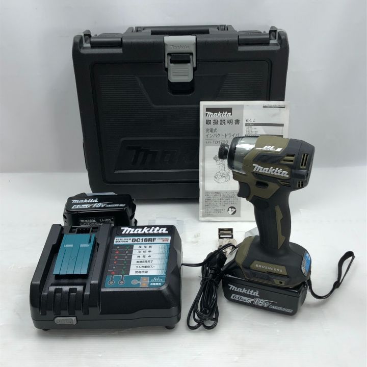 MAKITA マキタ インパクトドライバ 程度A 充電器・充電池2個・ケース付 TD173DRGXO オリーブ｜中古｜なんでもリサイクルビッグバン