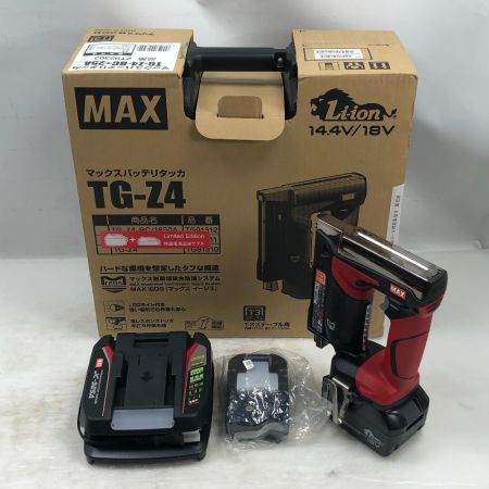  MAX マックス 電動工具 バッテリータッカー 未使用品(S) 付属品完備 TG-Z4-BC+25A レッド