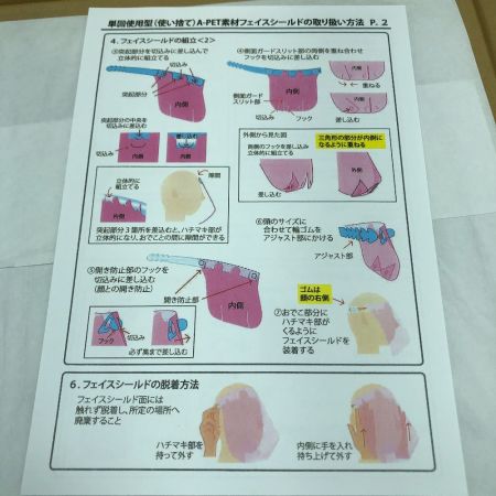   フェイスシールド 工具消耗品 単回使用型（使い捨て）A-PET素材