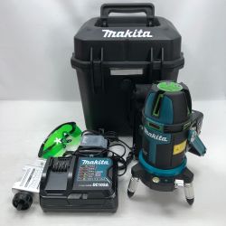 ◇◇ MAKITA マキタ レーザー墨出し器  充電器・充電池1個・ケース付 受信機 電源アダプタ SK506GDN ブルー Cランク