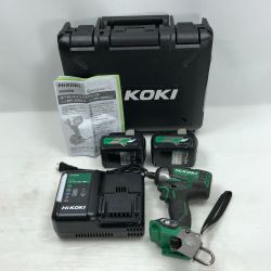 ◇◇ HiKOKI ハイコーキ インパクトレンチ 電動工具 充電器・充電池2個・ケース付 コードレス式 WR18DBDL2 ブラック Cランク