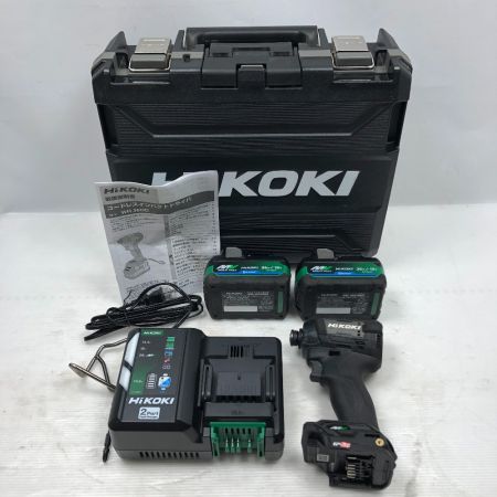  HiKOKI ハイコーキ インパクトドライバ 充電器・充電池2個・ケース付 コードレス式 WH36DD ブラック