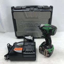 ◇◇ HITACHI 日立 インパクトドライバ 充電器・充電池2個・ケース付 コードレス式 WH14DDL グリーン Cランク