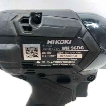 HiKOKI ハイコーキ インパクトドライバ 充電器・充電池1個 36v J8300650 WH36DC ブラック