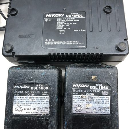  HiKOKI ハイコーキ インパクトドライバ 充電器・充電池2個・ケース付 コードレス式 18v WH18DDL2 ブラック